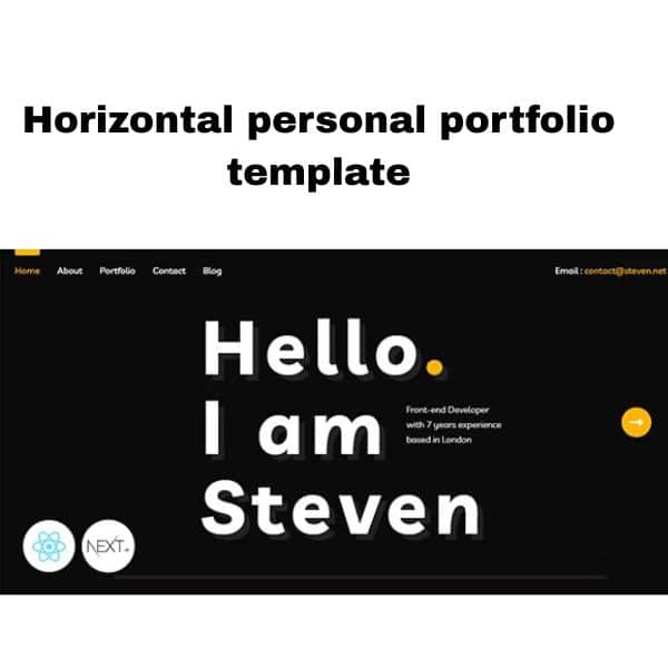 Horizontal Personal Portfolio Template